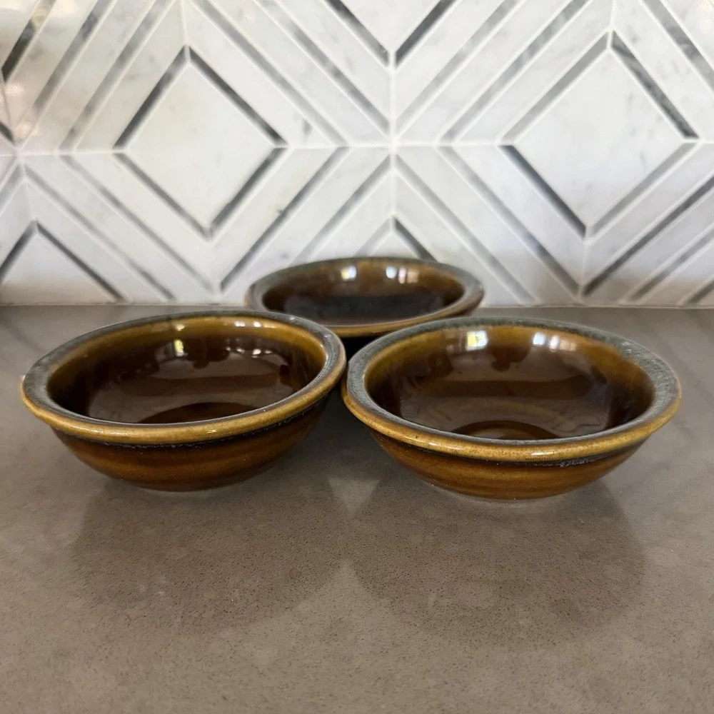 Neher Clay Pottery Set Of 3 Small Glazed Bowls 4